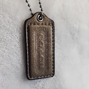 Coach Metallic Bronze Leather  Hang Tag EUC Medium Size